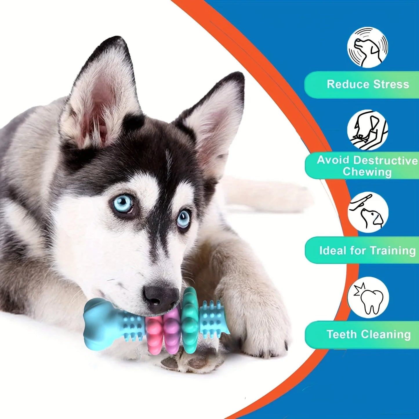 Durable TPR Dog Chew Bone for Aggressive Chewers Teeth Cleaning Toy for Small Medium Dogs Boredom Relief Training Toy Chew Extra