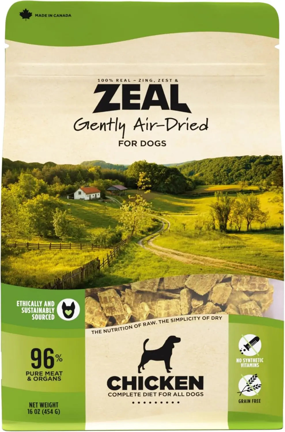Canada Air-Dried Beef Dog Food - High Protein, Grain Free, No Fillers, Nutrient-Rich (1 lb)