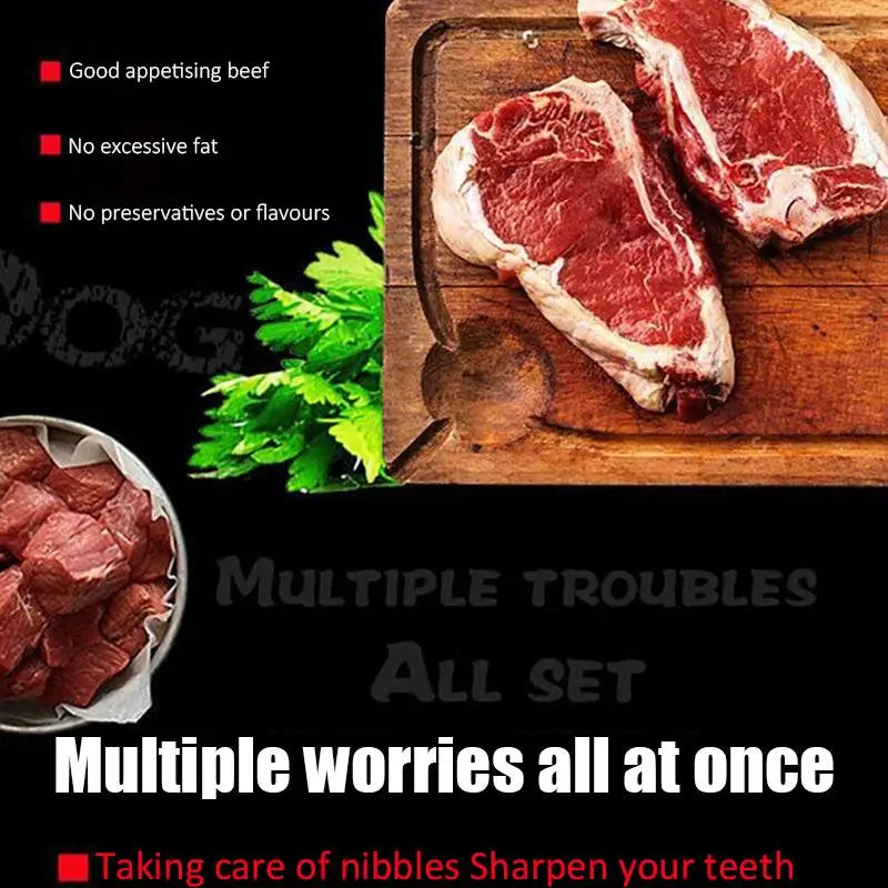 Beef Dog Treats – Chewy Diced Beef Training Rewards for Puppies & Adult Dogs