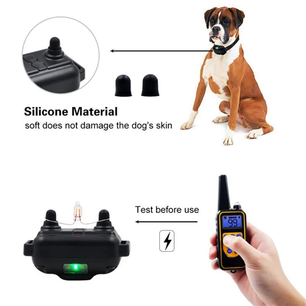 Adjustable Waterproof Dog Training Collar – Anti-Bark Remote Control with Shock, Vibration & Sound