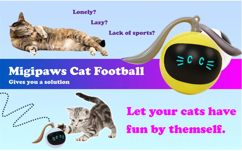 AI Smart Cat Ball Toy – USB Rechargeable 360° Rolling Interactive Cat Toy