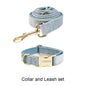 The Nordic Blue Velvet Dog Collar And Leash Set For Dogs Custom Engraved Nameplate Pet Supplies Dog Leash Flannelette18