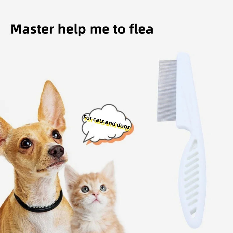 Stainless Steel Flea Comb for Dogs & Cats – Dense Teeth Pet Grooming Brush