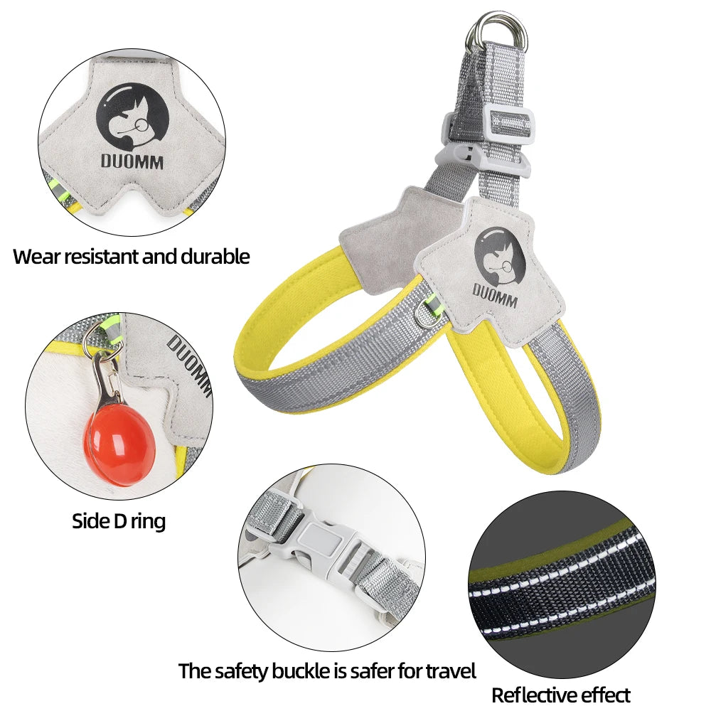 Saddle-Style Dog Chest Harness – Breathable Reflective Harness with Optional LED Leash
