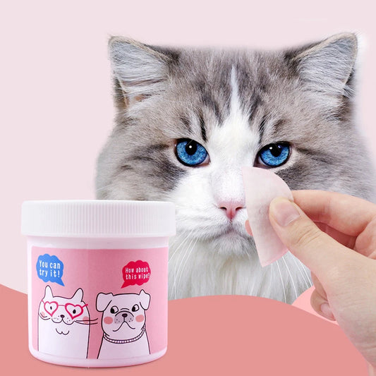 1Can/120pcs Pet Cleaning Products Eye Wipes To Remove Tear Marks Cleaning Wet Tissues Cat Wiping Eyes Removing Tear Cleaning Pet - Bdba PK