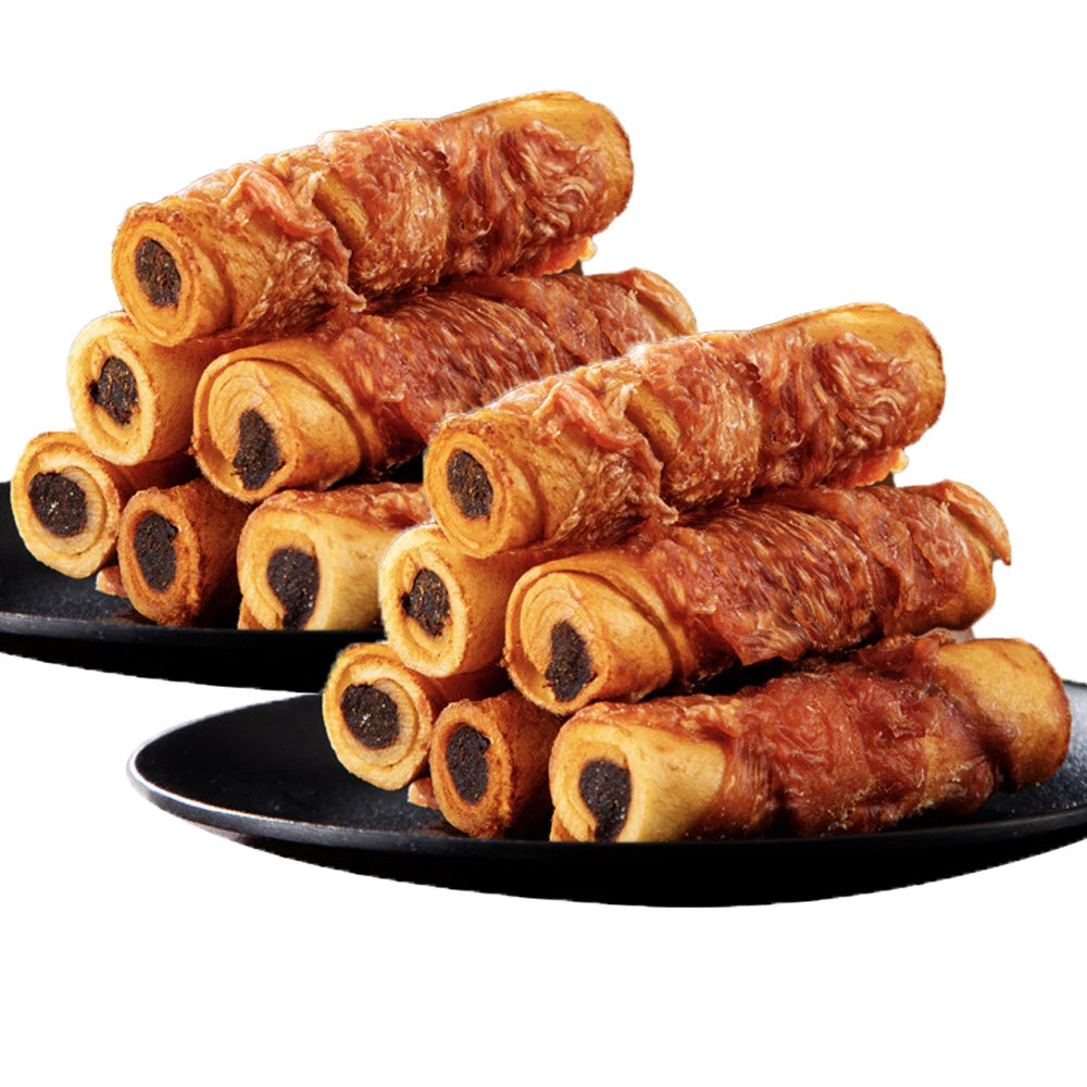 Cowhide Wrapped Chicken Dog Treats – High-Protein 3-in-1 Chews for Medium & Large Dogs