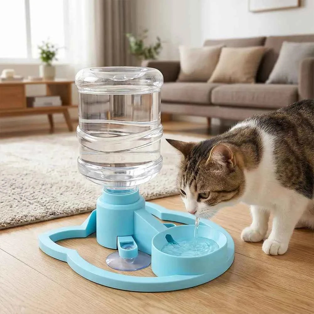 Premium Gravity Pet Water Dispenser, No Filter No Electricity, with Feeding Station Leak-Proof Water Bowl for Cats & Small Dogs
