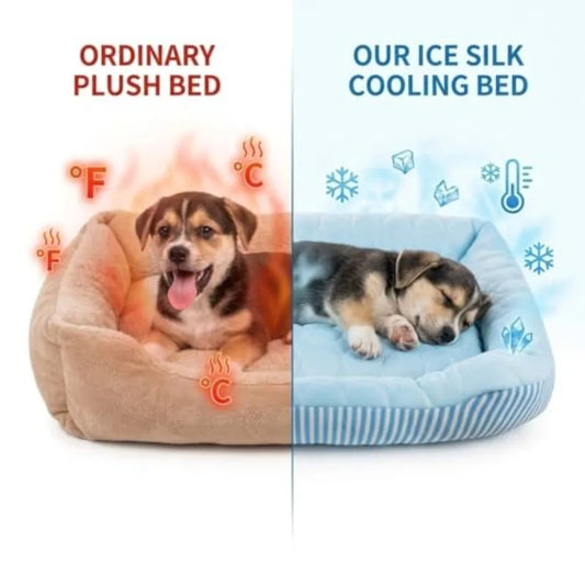 Cooling Dog Bed for Dogs Breathable Dog Cooling Mat with Self Cooling Ice Silk Fabric Washable Summer Pet Bed for Indoor Outdoo