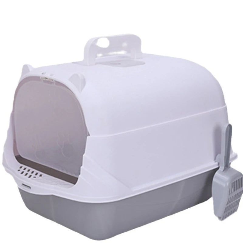 Cleaning Cat Litter Box Large Enclosed Anti Splash UV Sterilization Odor Control Pet Toilet Cat Supplies Cat Litter Catcher