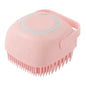 Shampoo Dispenser Pet Bath Brush – Soft Silicone Grooming Brush for Dogs & Cats