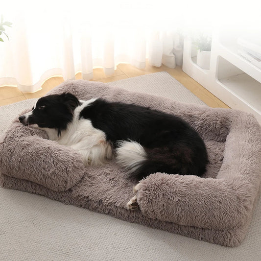 Half-Surround Dog Bed – Soft Plush Orthopedic Pet Sofa for Dogs & Cats - Bdba PK