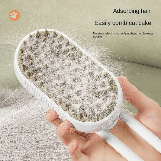 3-in-1 Electric Steam Spray Pet Grooming Brush – Massage, Detangle & Hair Removal for Dogs & Cats - Bdba PK