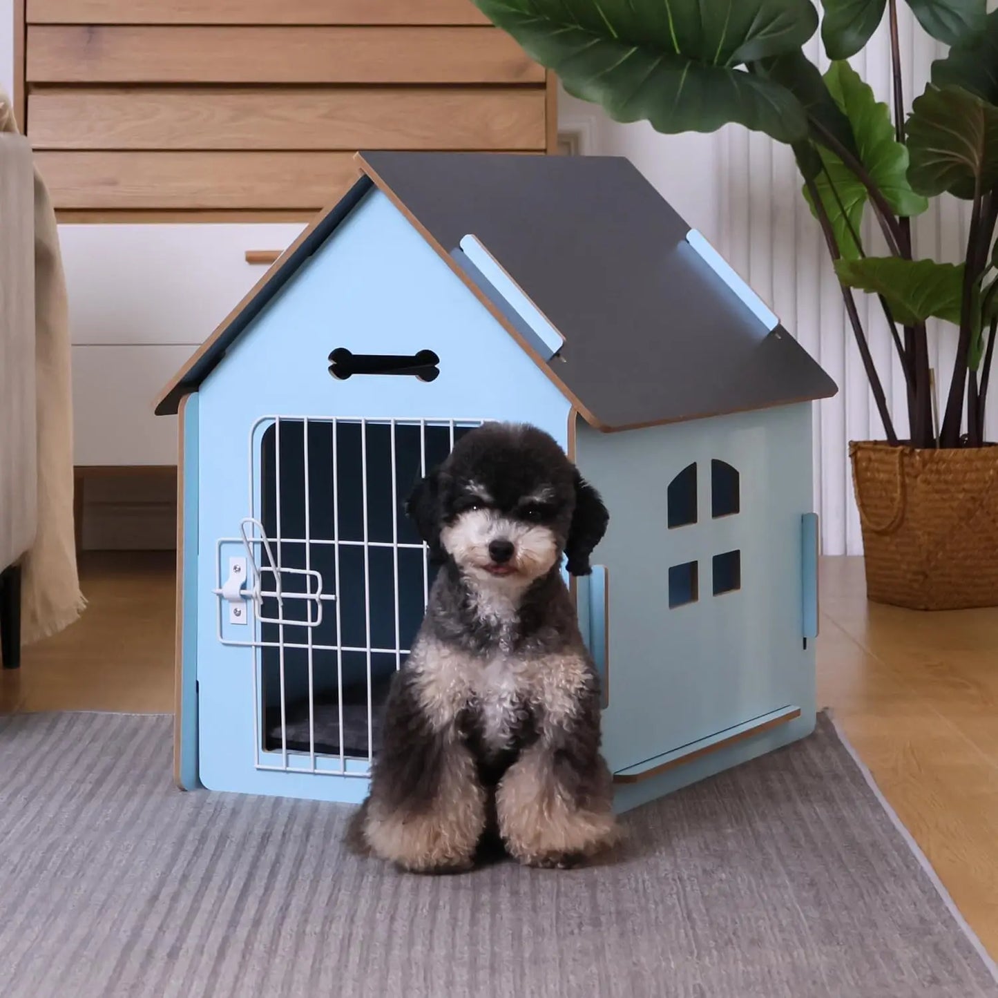 Dog House Indoor for Small Dogs or Cats, Cozy Wooden Design, Small Indoor Bed House