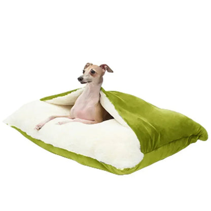 Bite-Resistant Washable Pet Bed - Winter Warm Removable Plush Cushion Large Dog Kennel Sofa Mat & Cat Sleeping Bag for Pets