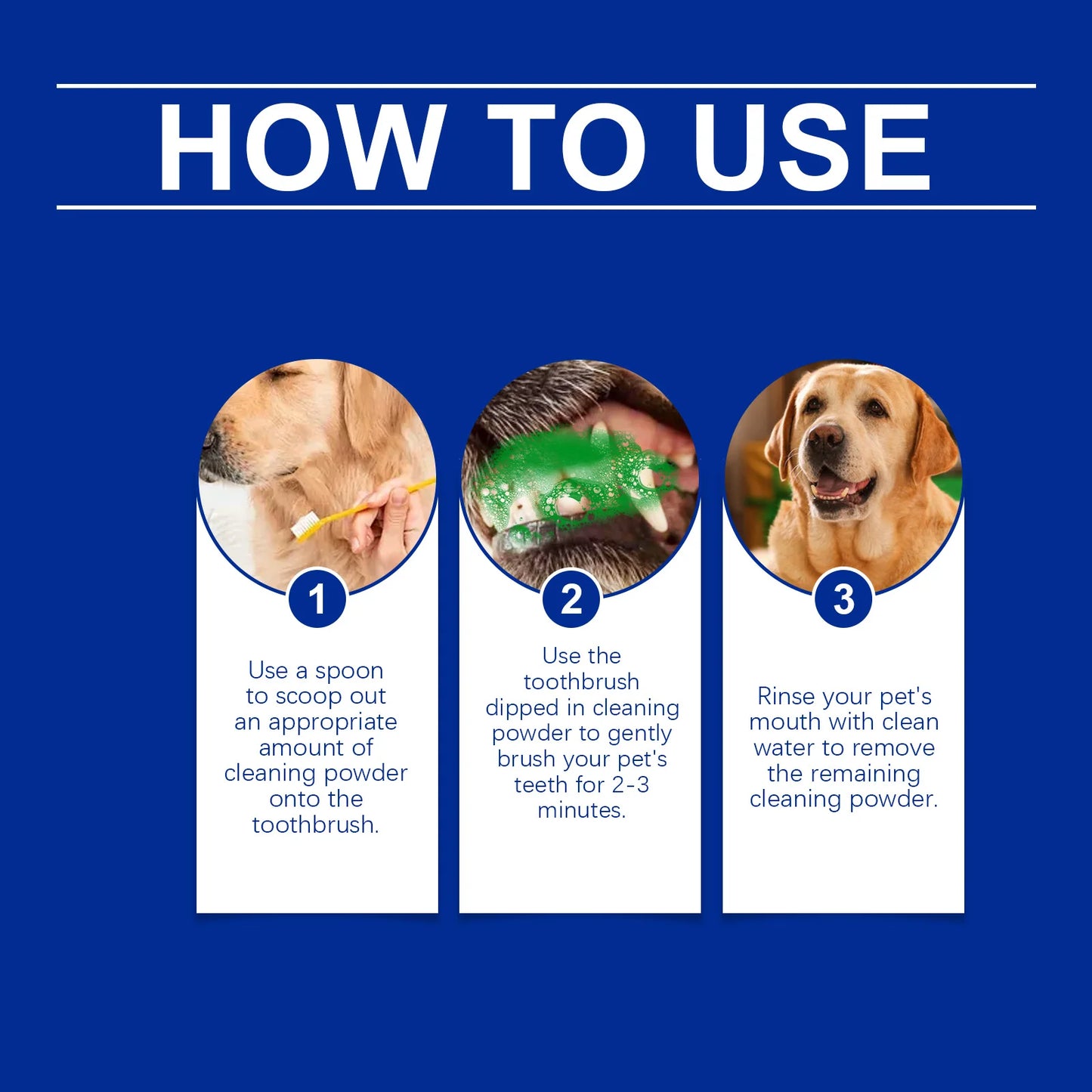 Yegbong 120g Dog Teeth Cleaning Powder for Dogs, Gentle Teeth Cleaning for Dogs to Improve Oral Odor and Freshen Breath