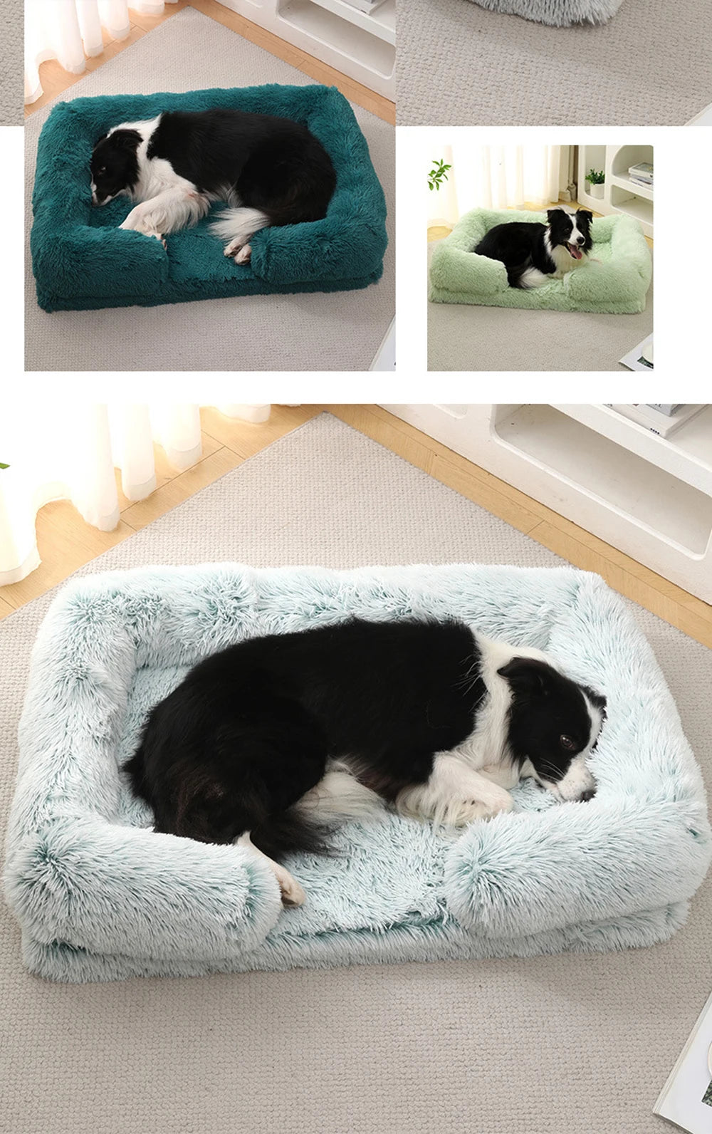 Half-Surround Dog Bed – Soft Plush Orthopedic Pet Sofa for Dogs & Cats