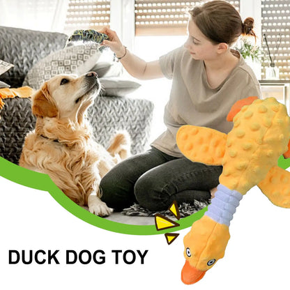 Duck Squeaky Dog Chew Toy – Bite-Resistant Plush Toy for Aggressive Chewers