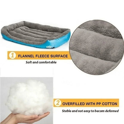 Large Winter Dog Bed Square Plush Cat Nest Kennel All Season Washable Dog Sofa Waterproof Mattress Cat Bed for Medium Dogs
