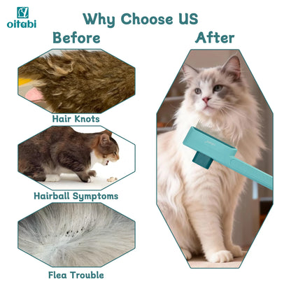 OITABI Self-Cleaning De-Shedding Comb – One-Click Pet Hair Removal for Dogs & Cats