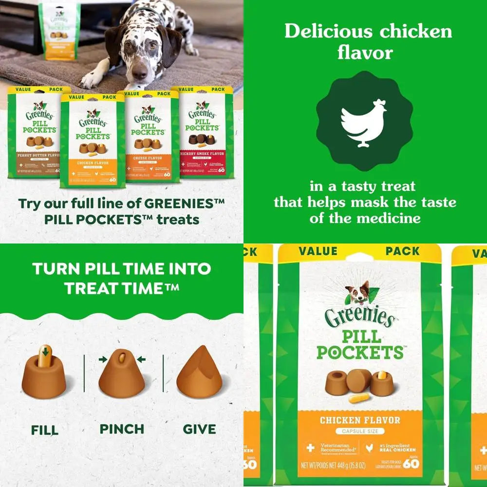 Pill Pockets Dog Treats – Chicken Flavour Capsule Pouches for Medication (3-Pack)