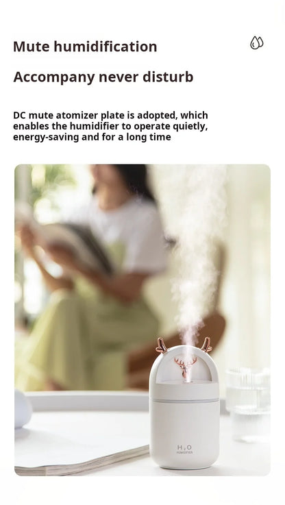Mini USB Desktop Humidifier – Quiet Ultrasonic Aromatherapy Air Humidifier for Home & Office