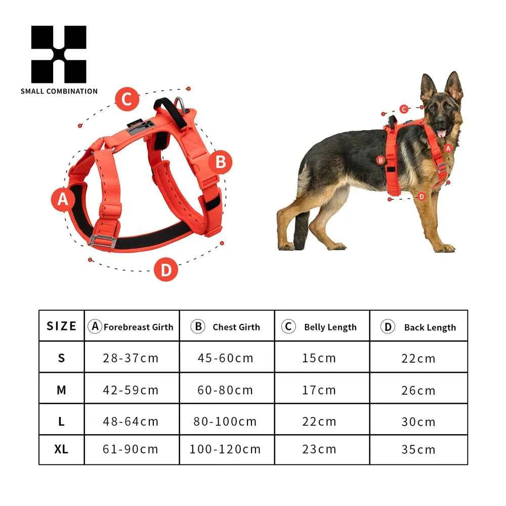 SMALL COMBINATION Large Dog Collar Harness and Leash Sets No pull Reflective Medium dog chest vest Pet German Shepherd Training