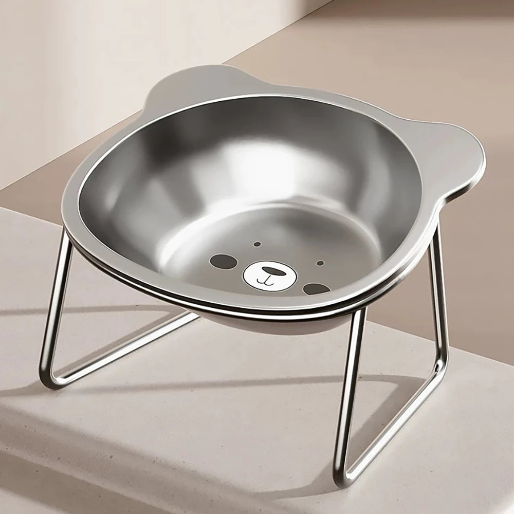 Stainless Steel Cat Bowls Raised Whisker Fatigue Relief Cat Plates Pet Water Dish Kitten Bowls Pet Bowls for Cats Food Bowls