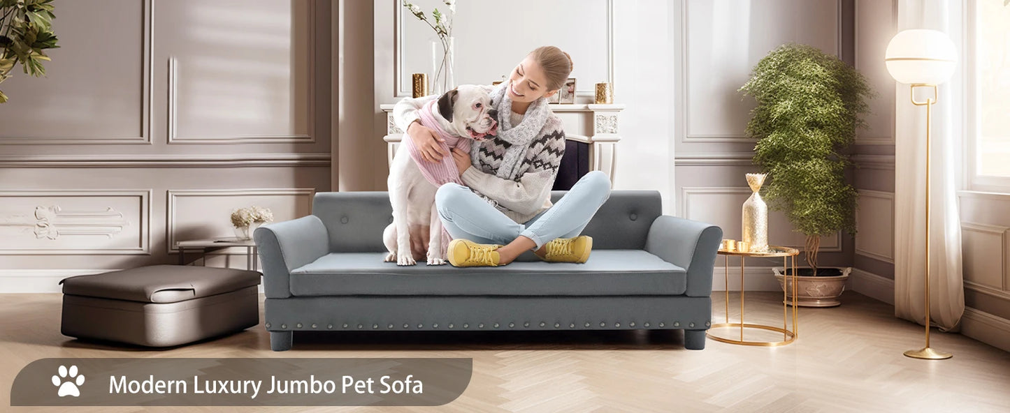 BINGOPAW Rectangle Pet Bed for Medium and Large Dogs, Durable Elevated Dog Sofa Bed, Comfortable Dog Couch, Modern Dog Sofa