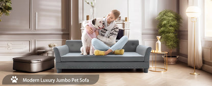 BINGOPAW Rectangle Pet Bed for Medium and Large Dogs, Durable Elevated Dog Sofa Bed, Comfortable Dog Couch, Modern Dog Sofa