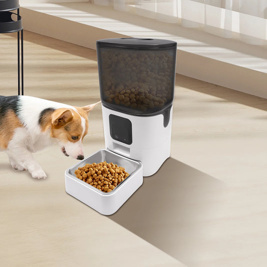 6L Smart Automatic Pet Feeder – Remote APP Control with Stainless Steel Bowl (220V/110V) - Bdba PK