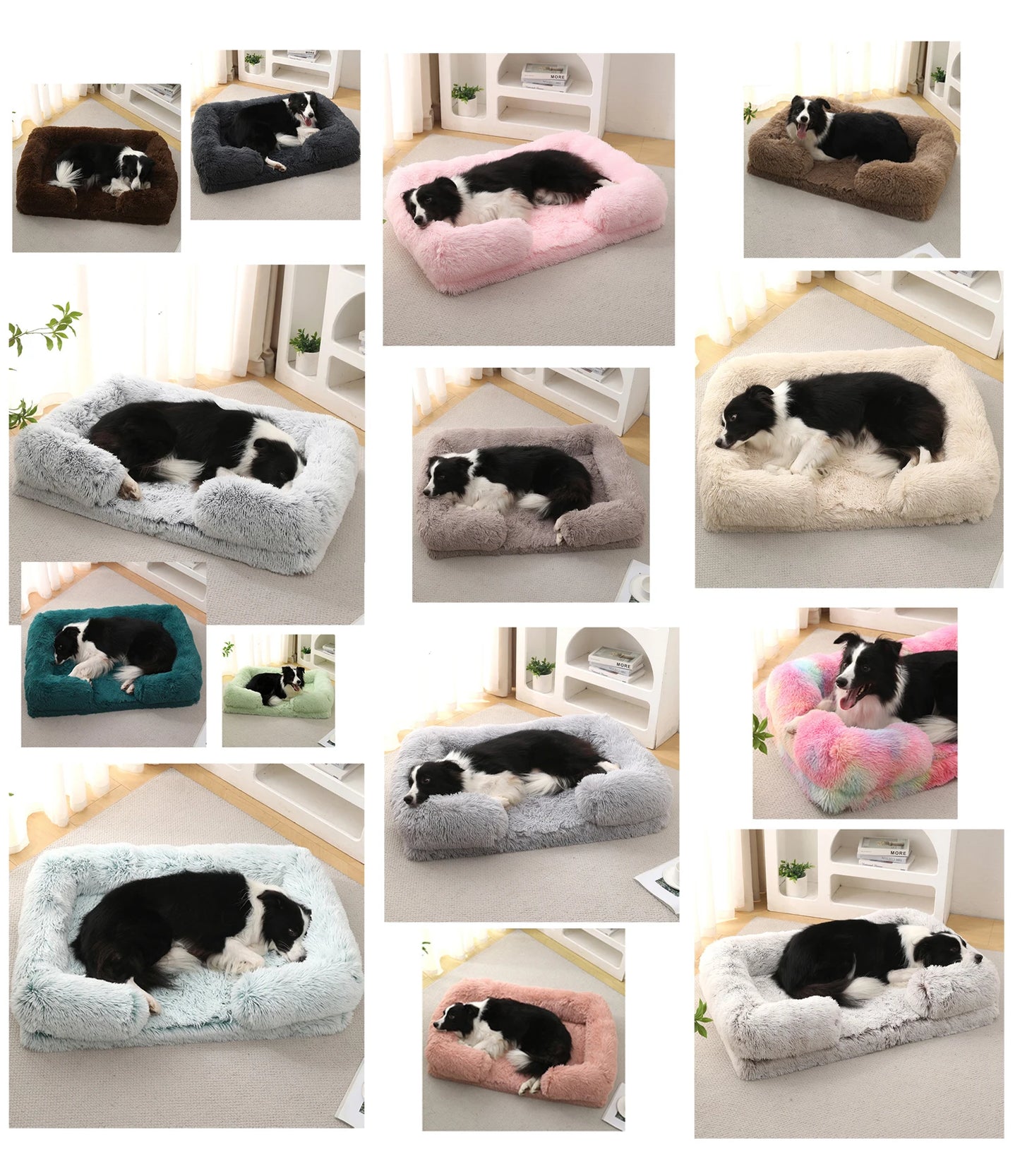 Half-Surround Dog Bed – Soft Plush Orthopedic Pet Sofa for Dogs & Cats