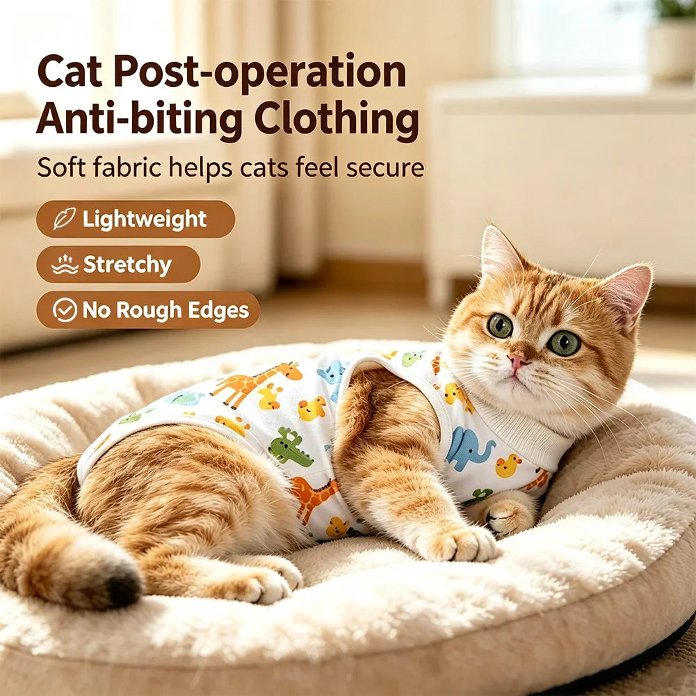 Cat After Surgery Anti Licking Breathable Cat Clothes Surgery Recovery Suit Female Cat Spay Recovery Suit Kitten Onesie for Cats