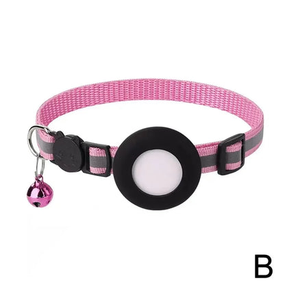 Airtag Cat Collar, Breakaway Cat Airtag Collar with QR Tag & Reflective Lightweight Kitten Collar for Apple Air tag GPS Tracker