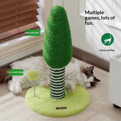 Vertical Sisal Pine Cat Scratching Post Durable No Shedding Bite Resistant Cat Scratcher Home Living Room Bedroom Cat Toys