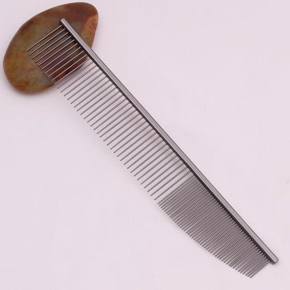 Copper Dog Grooming Combs Pet Boundary Knot Massage Tools Professional Salon Cat Hair Cleaning Crescent High Low Teeth 7817#