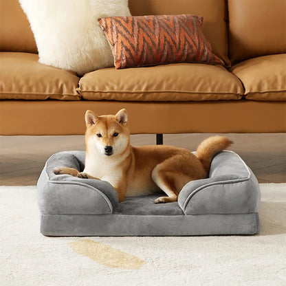 Winter Warm Orthopedic Dog Bed Waterproof Washable Comfort Cat Couch Sofa Medium Size Pet Bed Removable Cover Sofa for Cats Dogs