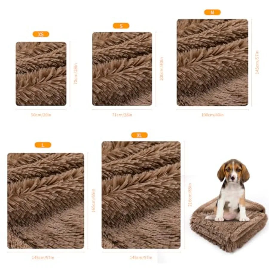 Winter Waterproof Calming Pet Blankets for Dogs Waterproof Long Faux Fur Fluffy Blanket for Doggie Cats Sherpa Fleece Warm Couc