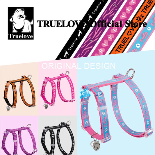 Truelove Pet Cat H-Shape Harness+Leash Set Vest-style and Puppy Chain Special Artifact to Prevent Break Free Home or Out TLH3912 - Bdba PK