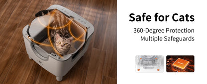 F6 Self-Cleaning Cat Litter Box – Automatic, Open-Top, Odor Control