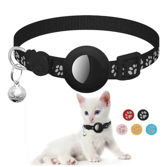 Airtag Cat Collar, Breakaway Cat Airtag Collar with QR Tag & Reflective Lightweight Kitten Collar for Apple Air tag GPS Tracker