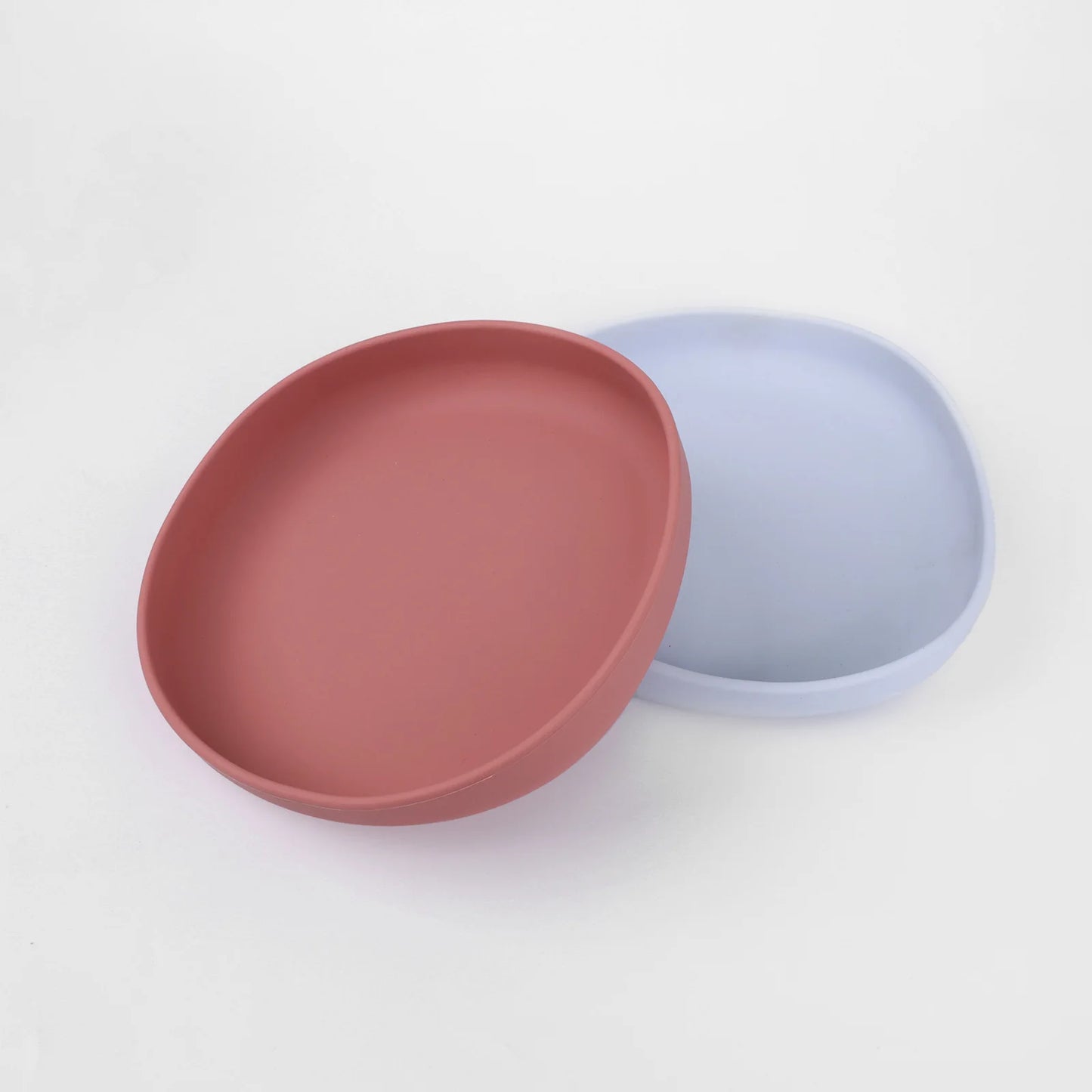 2PCS Whisker-Friendly Silicone Cat Plates, Wide Shallow Pet Bowls, Non-Spill Feeding Dish for Dry Wet Food