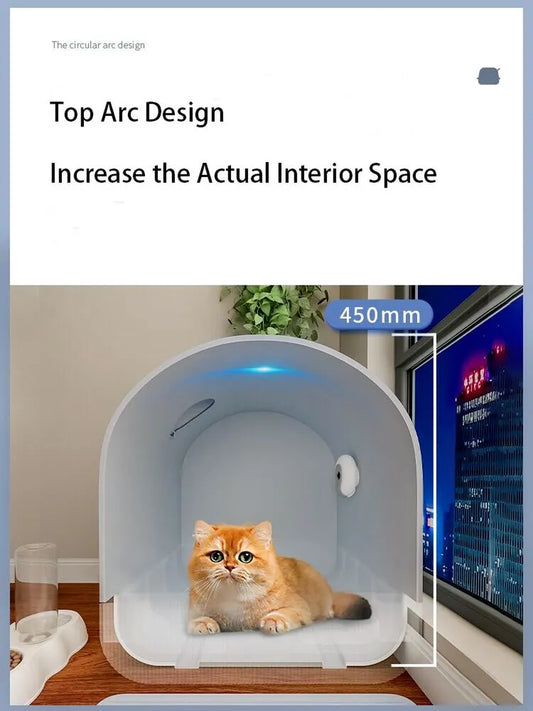 Fully Enclosed Smart Cat Litter Box – Extra Large Whole-House Deodorising & Sterilising Auto Cat Toilet - Bdba PK