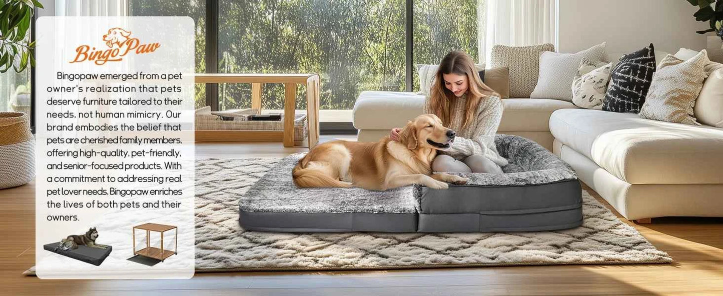 180cm Long Human-Size Giant Dog Bed Foldable Calming Pet Dog Bed Plush Cover Orthopedic