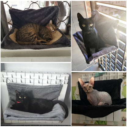 Cat Radiator Hammock Bed – Warm Fleece Hanging Basket with Iron Frame