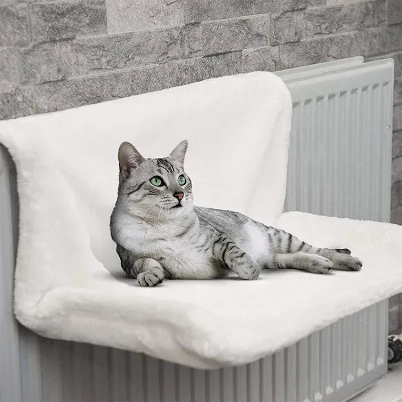 Cat Radiator Hammock Bed – Warm Fleece Hanging Basket with Iron Frame
