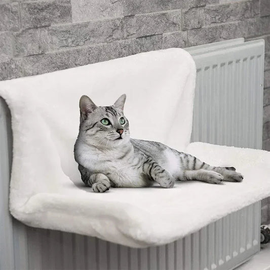 Cat Radiator Hammock Bed – Warm Fleece Hanging Basket with Iron Frame