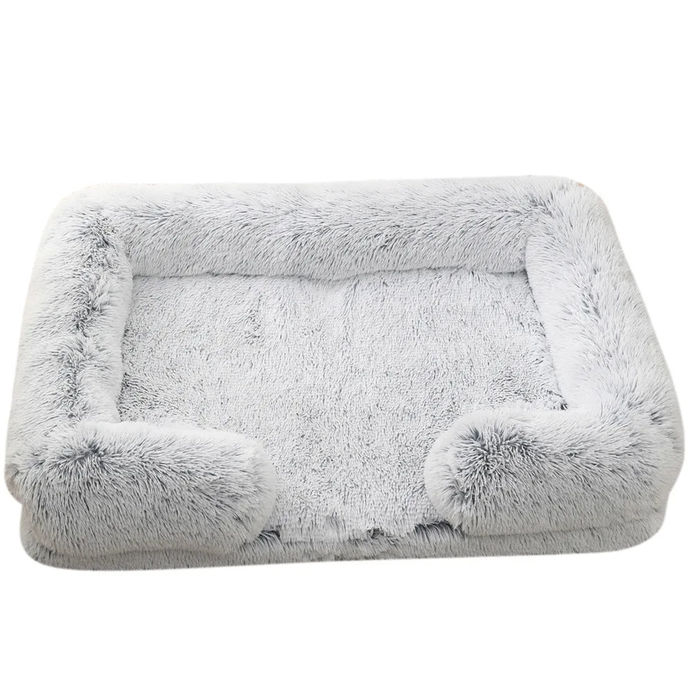 Half-Surround Dog Bed – Soft Plush Orthopedic Pet Sofa for Dogs & Cats