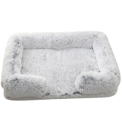 Half-Surround Dog Bed – Soft Plush Orthopedic Pet Sofa for Dogs & Cats