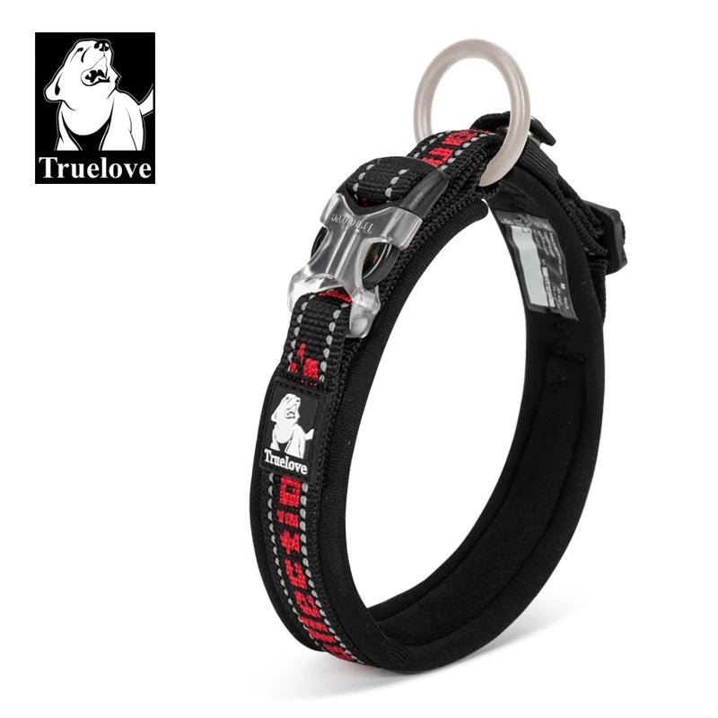 TrueLove TLC50121 Reflective Neoprene Dog Collar with Matching Leash, Adjustable Nylon Collar for All Dog Sizes