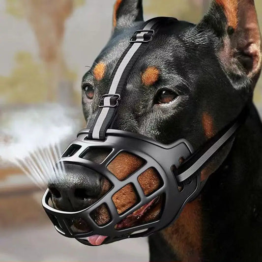 Anti-Bite Adjustable Dog Muzzle – Breathable Reflective Mouth Cover for All Dog Sizes - Bdba PK
